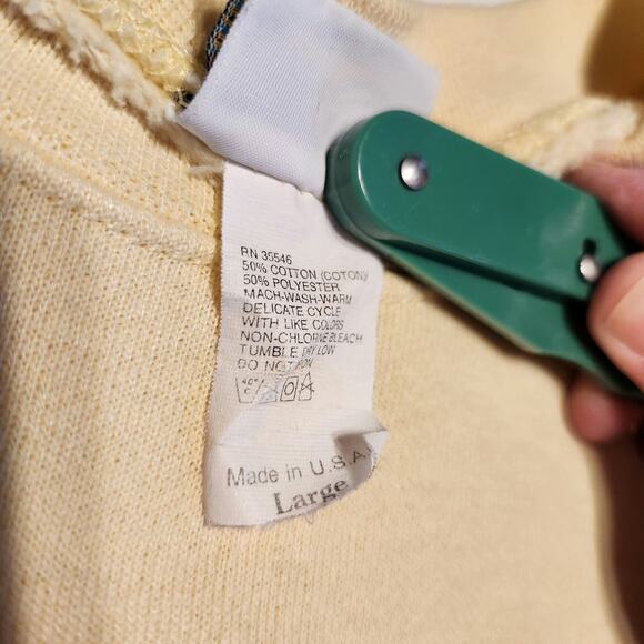 VTG 90s Prairie Girl Flowers Crewneck Sweatshirt Sz L Butter Yellow Cottagecore - Picture 9 of 10